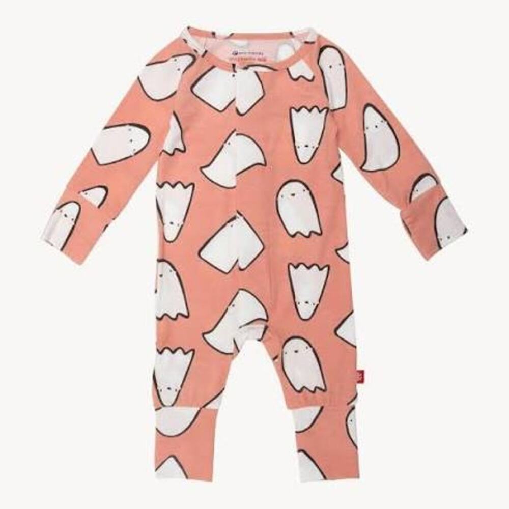 NEW Magnetic Me Magnetic Convertible Coverall Baby Girl Coral Long Sleeve 0-3M